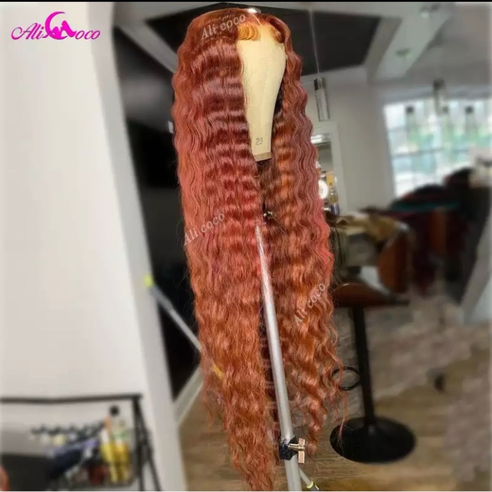 13x6 180 density Ginger & Jet black deepwave